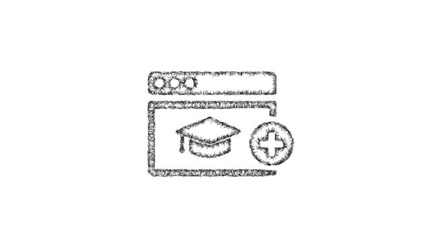 Sketch learning platform icon animation - smooth progressive reveal