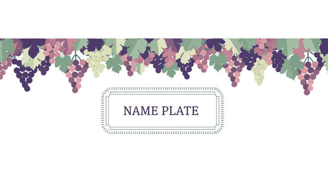 Elegant grapevine border with name plate for invitations and