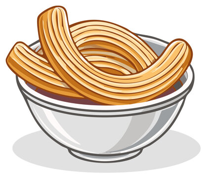 Bowl of Freshly Baked Churros Ready to Eat