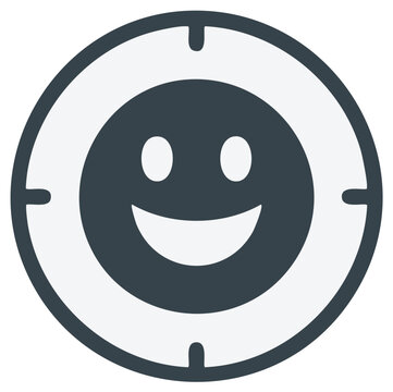 Happy Face Icon Inside Target Circle
