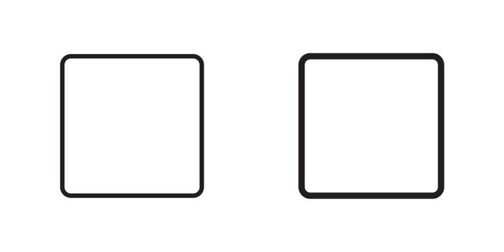 Checkbox Empty Icon Minimal empty checkbox symbol for forms and selection interfaces. Vector illustration with stroke and fill on a white background.