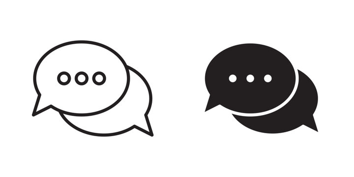 Comment Bubble Icon Minimal comment bubble symbol for messaging and communication interfaces. Vector illustration with stroke and fill on a white background.