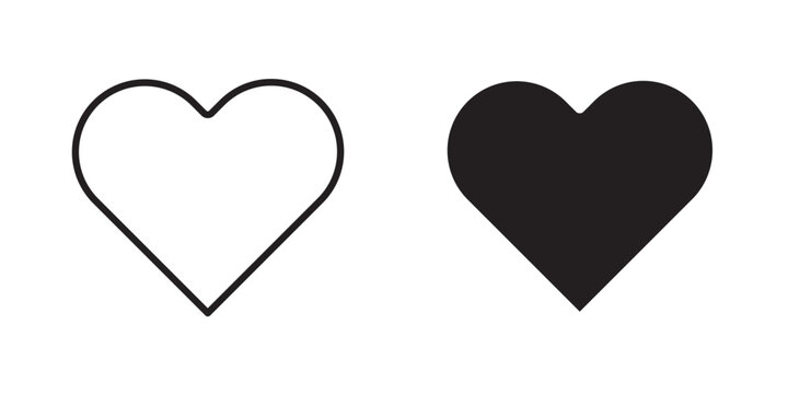Favorite Heart Outline Icon. used for favorites, likes, and wish list features. Commonly used in e-commerce, social media. Vector illustration with stroke and fill on a white&nbsp;background.