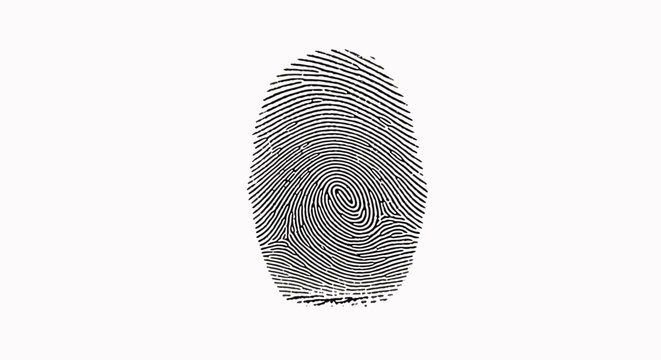 Fingerprint mark unique pattern with ridges and valleys forensic science concept for individual identification identity verification through biometric scanning technology individuality symbol