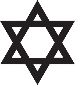 A black star of david on a white background
