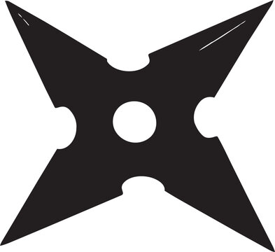 A black ninja star on a white background