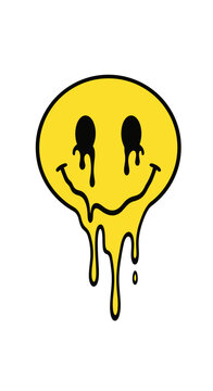 Melting Smiley Face Emoticon Symbol.