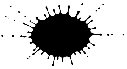 Fototapeta premium Black ink splatter on white background.
