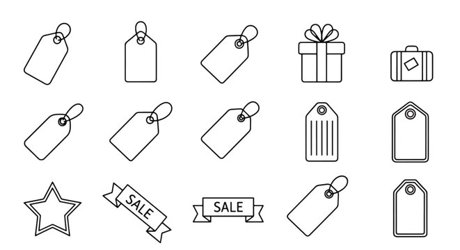 With a collection of tags, gift box and luggage, it becomes apparent that the linear graphics may represent shopping, discounts and promotions, adding a touch of organization and flair to any