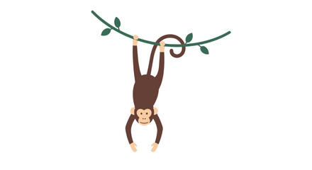 Monkey hanging from a tree branch. © Z Z K V V C Art
