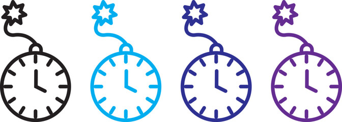 bomb icon vector for web,  Time bomb icon for web apps, mobile apps © MDParveg