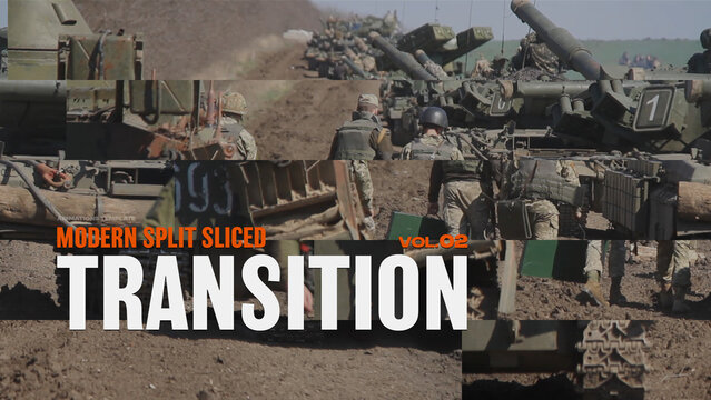 Modern Split Sliced Transition / Horizontal / Part 02