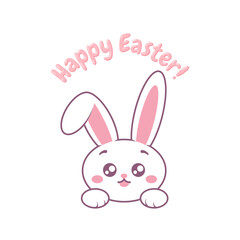Obraz premium Cute Peeking Easter Bunny - Kawaii Happy Easter Sticker