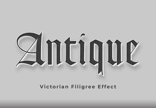 Blackletter Victorian Filigree Text Effect