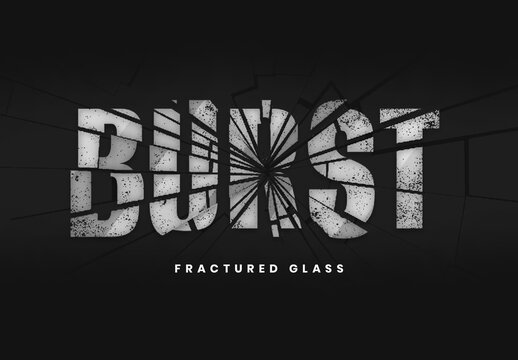 Grunge Shattered Fractured Glass Impact Text Effect
