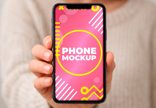 Hand Holding Phone Mockup