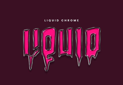 Liquid Chrome Drip Text Effect