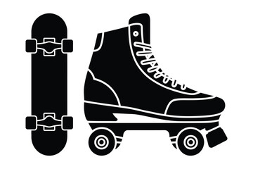 Skateboard and roller skate vector icons © Sadek
