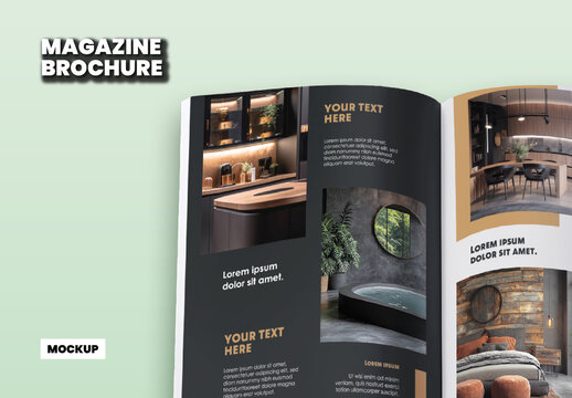 Open Magazine Brochure Mockup