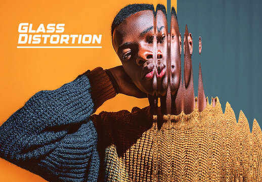 Slice Glass Distortion Photo Effect