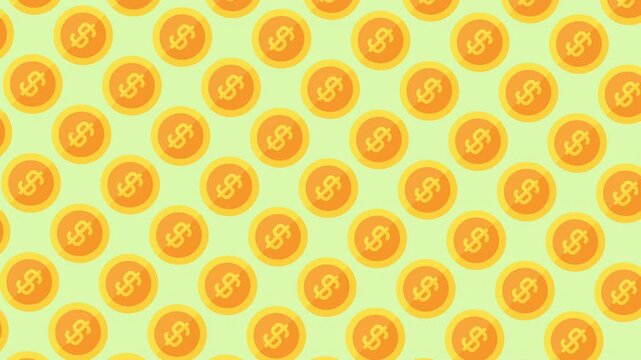 Seamless pattern of dollar coin for finance, investment, and business concepts.