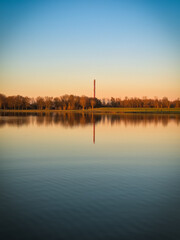 Fototapeta premium sunset over the river
