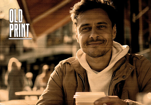 Vintage Sepia Old Print Photo Effect