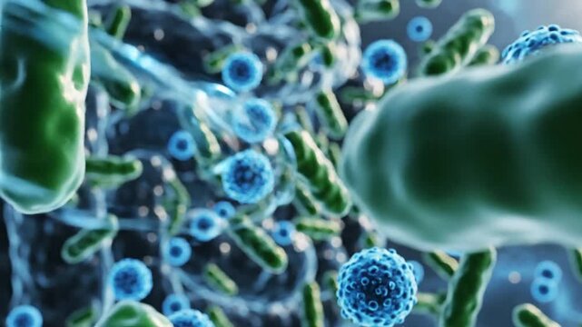 Microbiome Health Dynamic Microorganisms Thriving Cellular Ecosystem 3D Render