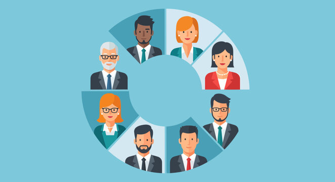 Diverse group of business people faces.