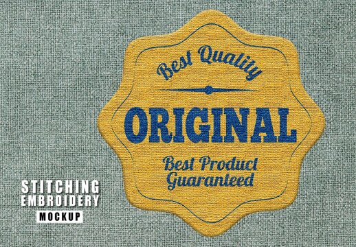 Knitted Stitching Embroidery Mockup