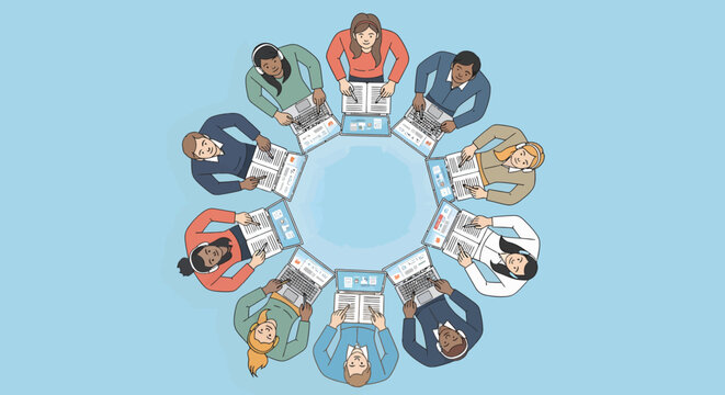 Diverse group of people teamwork collaboration.