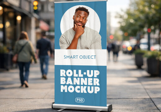 Outdoor Roll-Up Banner Mockup