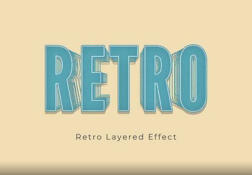 Vintage Echo Retro Layered Text Effect