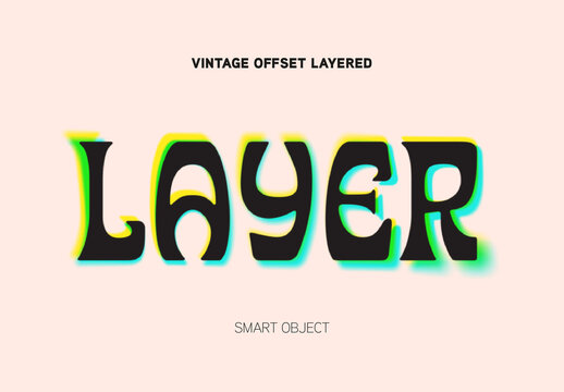 Vintage Offset Layered Text Effect