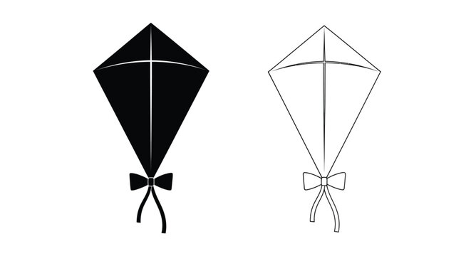 Two kites displayed one dark and one light a striking silhouette