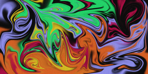 Obraz premium A colorful abstract painting with swirling shapes and vibrant hues