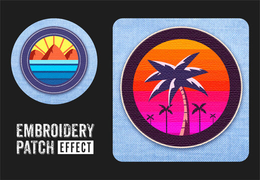 Embroidery Patch Effect Mockup