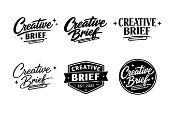 Obraz premium Creative brief logo designs in black and white variations