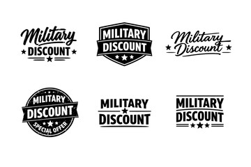 Obraz premium Collection of military discount logo designs in black and white