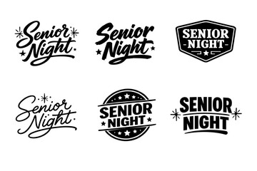 Obraz premium Senior night typography designs collection in various styles