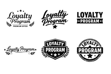 Obraz premium Vintage loyalty program badge designs in black and white