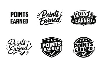 Obraz premium Collection of points earned badges in various stylish designs