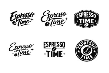 Obraz premium Espresso time logo collection black white designs coffee theme