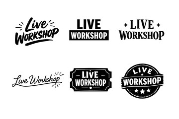 Obraz premium Collection of live workshop sign designs in various styles