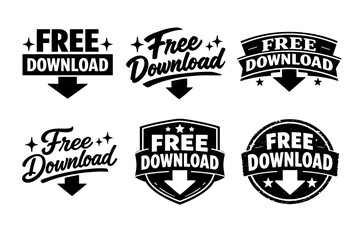 Fototapeta premium Free download icons collection with arrows and stylized fonts