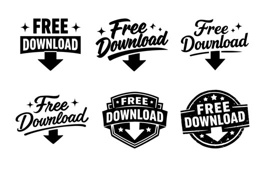Set of free download icons with arrows and star designs