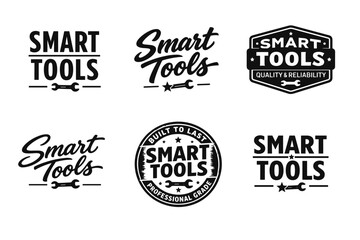 Obraz premium Smart tools logo designs showcasing quality and reliability in various styles