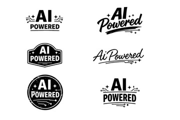 Obraz premium Collection of ai powered logos in various styles