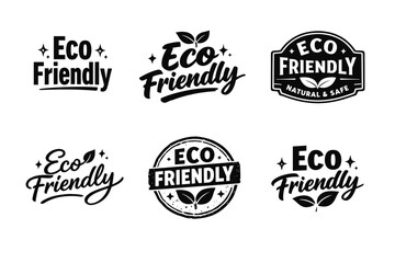 Obraz premium Eco friendly logo set with leaf and nature elements