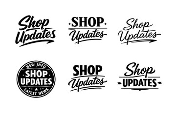 Obraz premium Collection of shop updates logos in vintage and modern typography styles